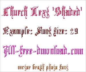 Church Text 'Shaded'