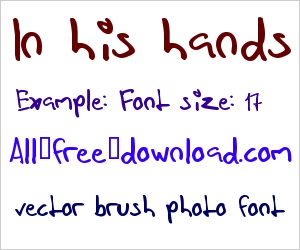 In his hands