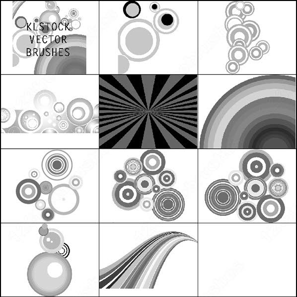 10 vector circle brush