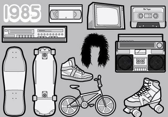1985 a free vector pack 80s icons