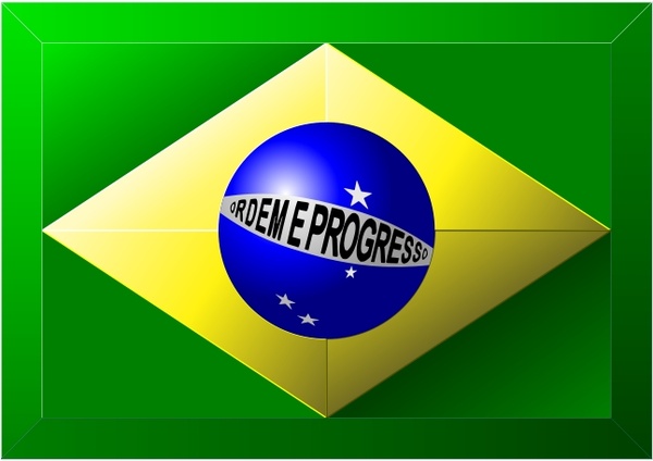 3D Brazilian Flag. Preview