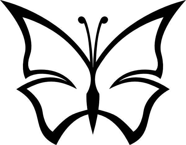 free black and white clipart of butterflies - photo #5
