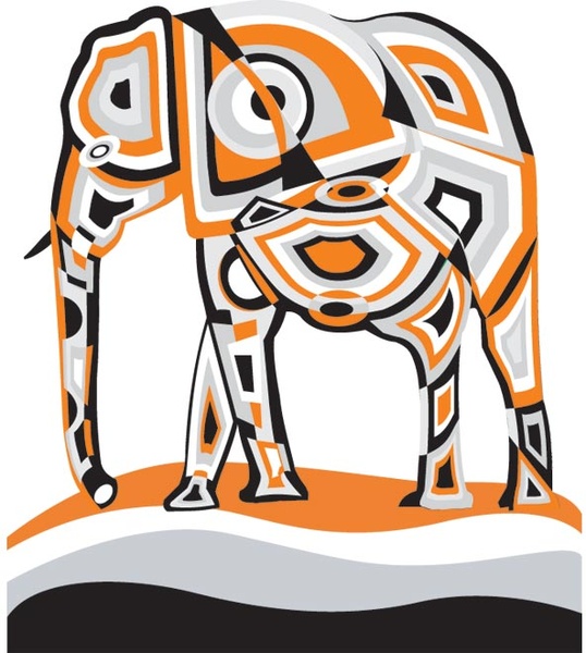 Amazing orange elephant vector Free vector in Encapsulated PostScript