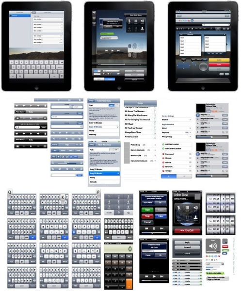 Apple iPad despiece una gama completa de la interfaz de usuario de diseño vectorial