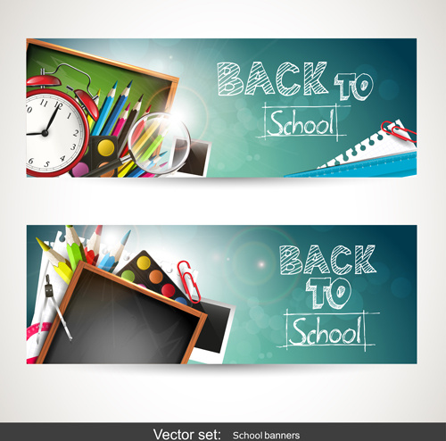 Back to school banner creative Free vector in Encapsulated ...
