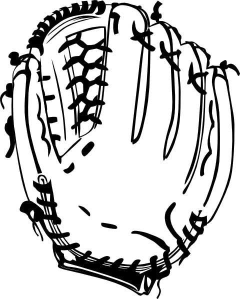 baseball glove clipart. Baseball Glove (b And W) clip