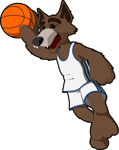 Free Basketball Vector  on Basketball Wolf Vector Clip Art   Free Vector For Free Download