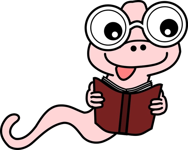 clipart bookworm with glasses - photo #14