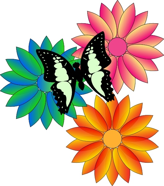 clip art flower and butterfly - photo #8