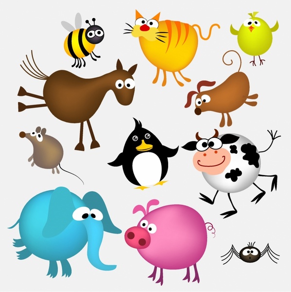Cartoon animals Free vector in Adobe Illustrator ai ( .AI