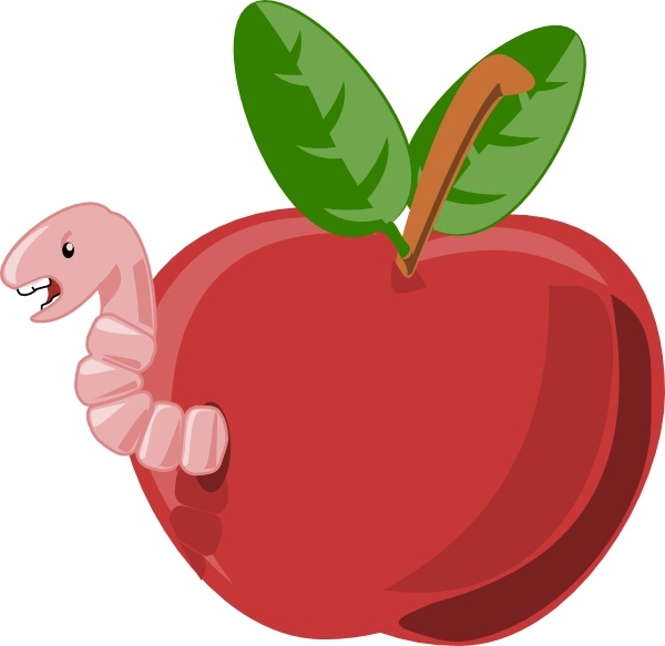 apple with worm clip art free - photo #8
