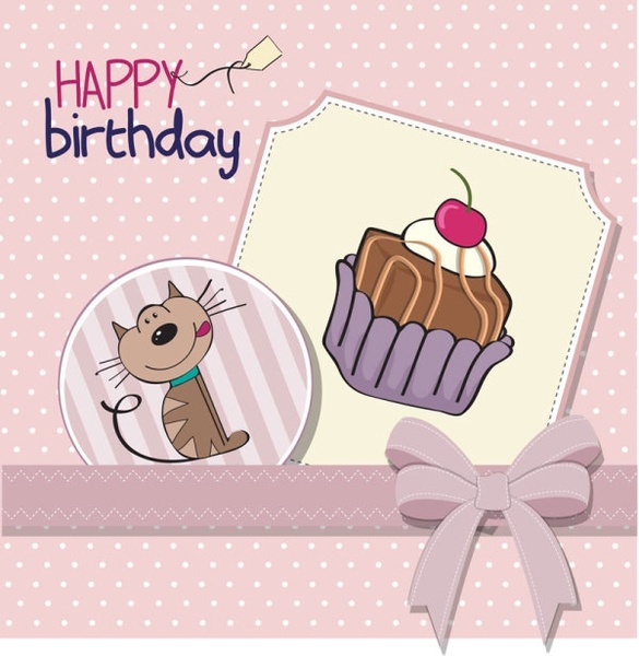 Cartoon birthday cards 01 vector Free vector in Adobe Illustrator ai