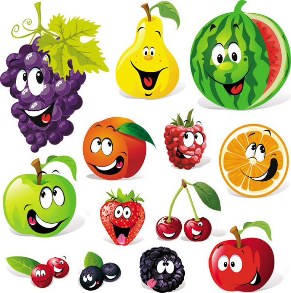 Cartoon fruit vector graphics Free vector in Encapsulated PostScript
