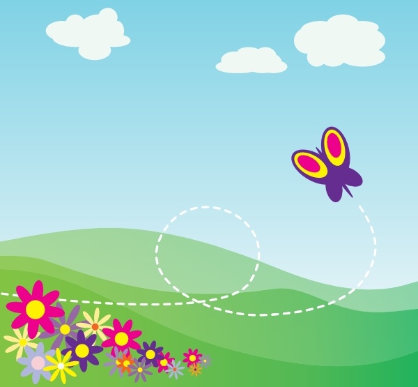 butterfly and flowers clip art free - photo #34