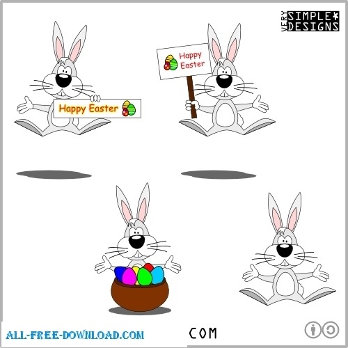 cartoon style easter bunny