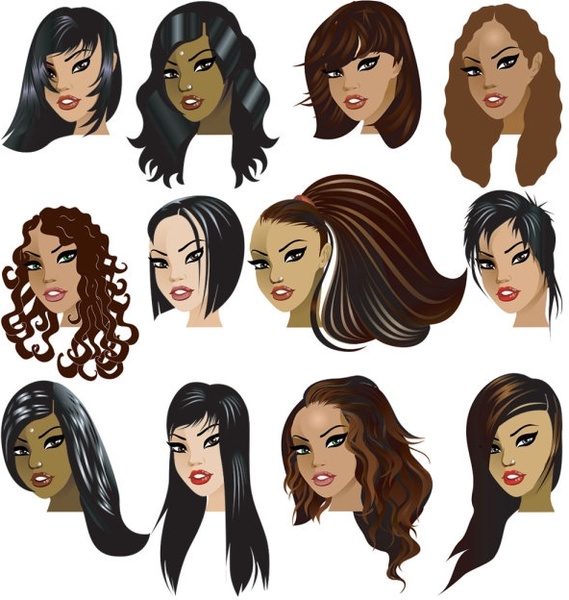 Cartoon Woman Hair