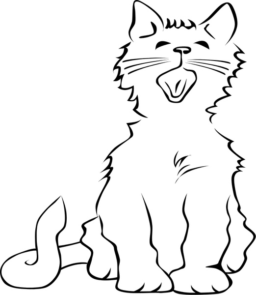 cat meowing clipart - photo #11