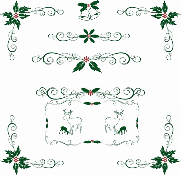 Christmas Holly ornament Free vector in Adobe Illustrator ai ( .AI
