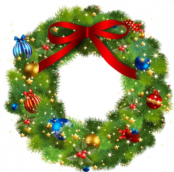 Christmas Wreath Free vector in Adobe Illustrator ai ( .AI