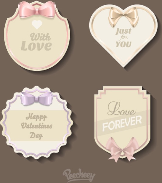 classic love stickers for valentines day