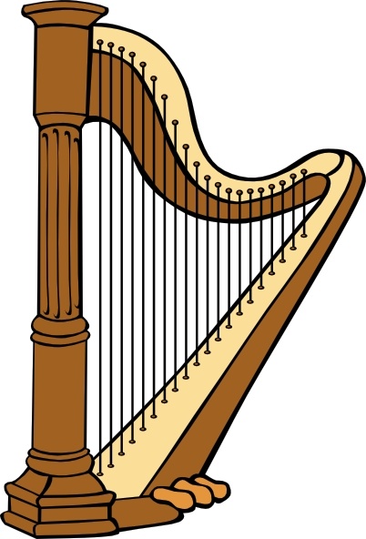 classical music clipart. Classical Harp clip art
