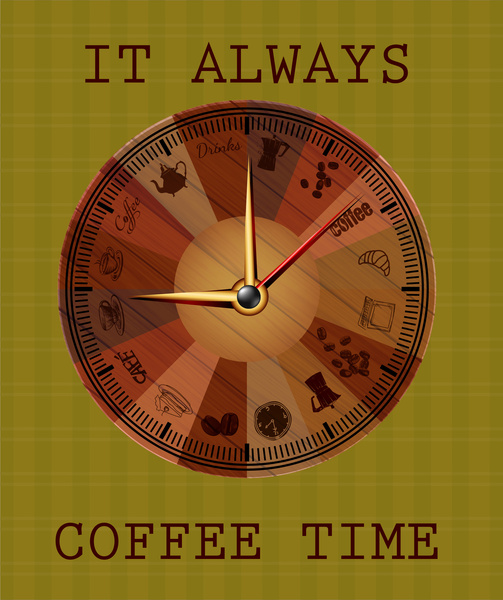 coffee time classical clock