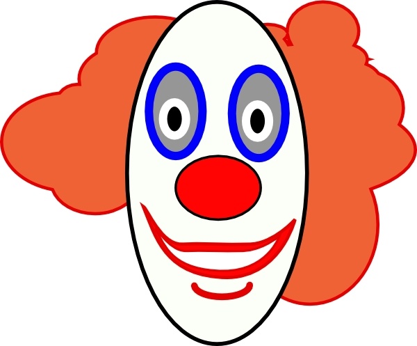Free Clip Art Clock Face. Creepy Clown Face clip art