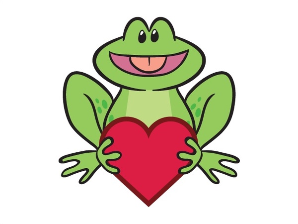Cute Heart Wallpapers on Cute Frog Holding A Heart Vector Clip Art   Free Vector For