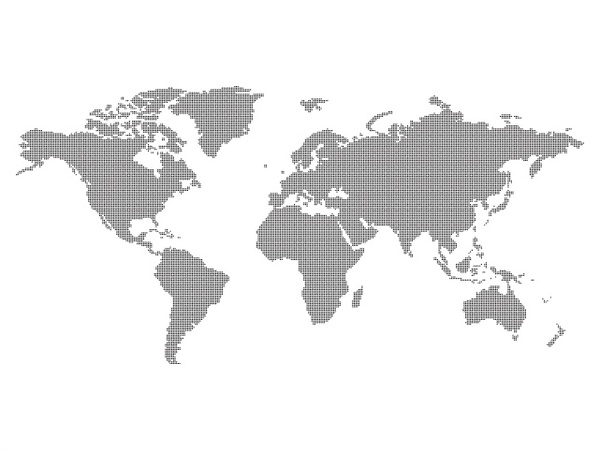 world map vector outline. Dotted World Map. Preview