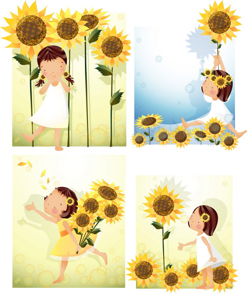 elements girl sunflower style