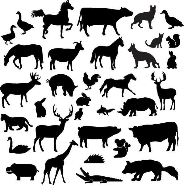 free clipart silhouette animals - photo #49