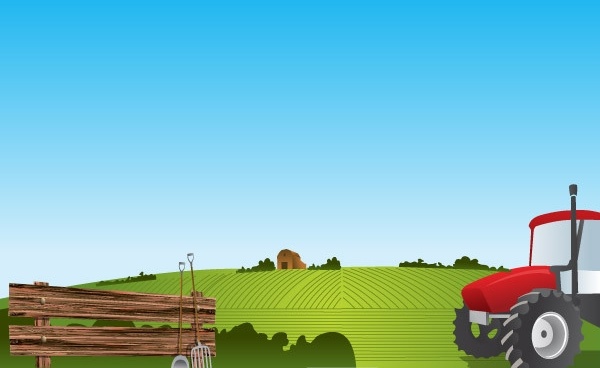 Tractor Vector Free on Farm Landscape Vector Landscape   Free Vector For Free Download