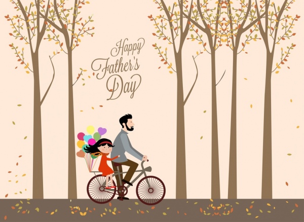 father day background autumn landscape daddy riding 