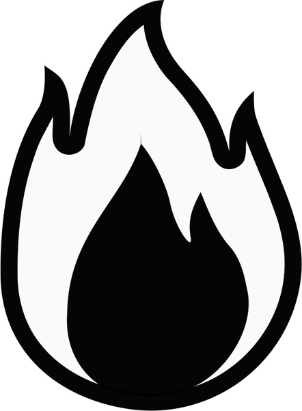 free black and white flame clipart - photo #23