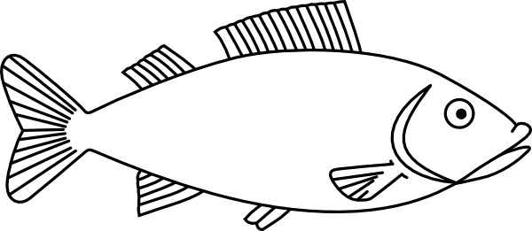 free black and white clipart of fish - photo #45