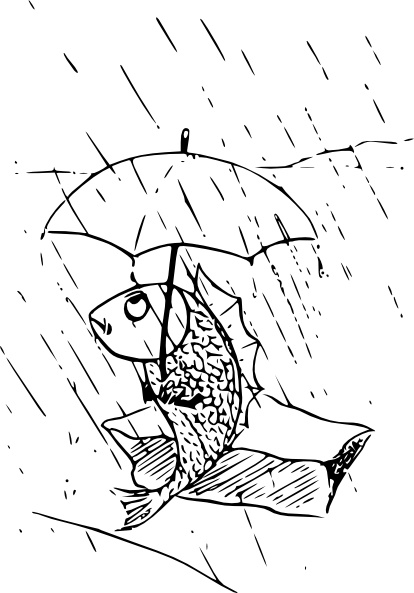 clip art umbrella. Fish With Umbrella clip art