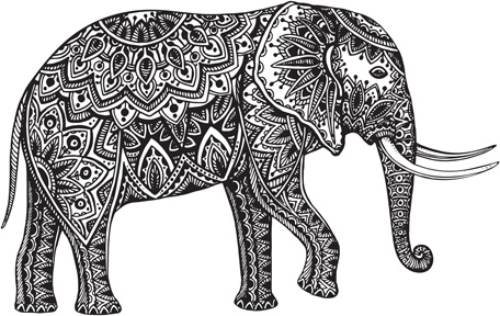 Floral elephant vectors Free vector in Encapsulated ...