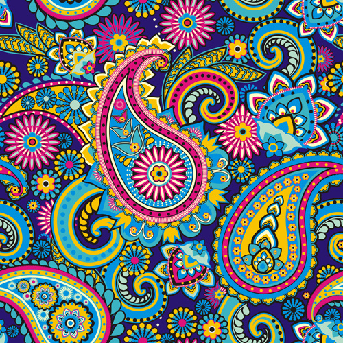 Floral paisley pattern seamless vector Free vector in Encapsulated