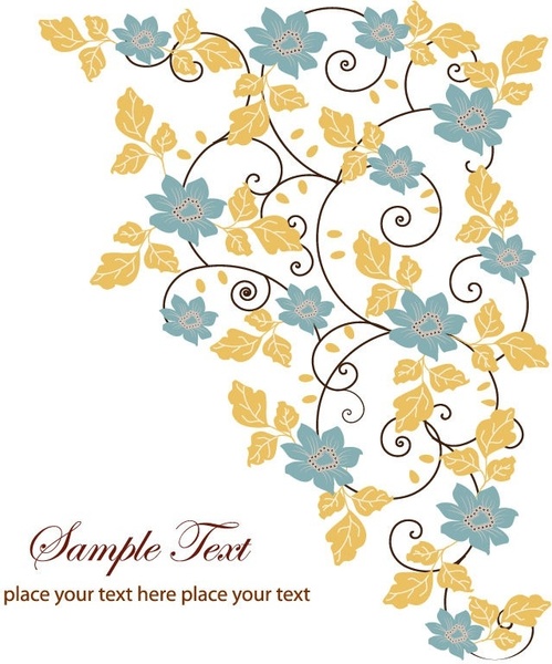 Graphic Design Creative on Free Floral Swirl Greeting Card Vector Vector Flower   Free Vector For
