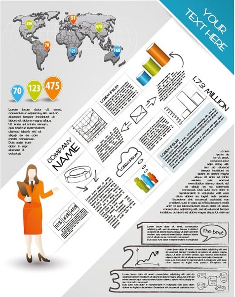 business women giving presentation infographic template