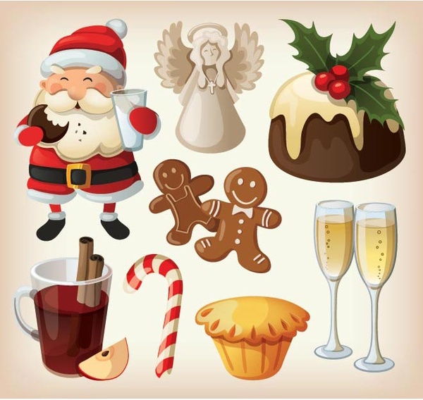 Free vector christmas festive food Free vector in Encapsulated PostScript eps ( .eps ) vector 