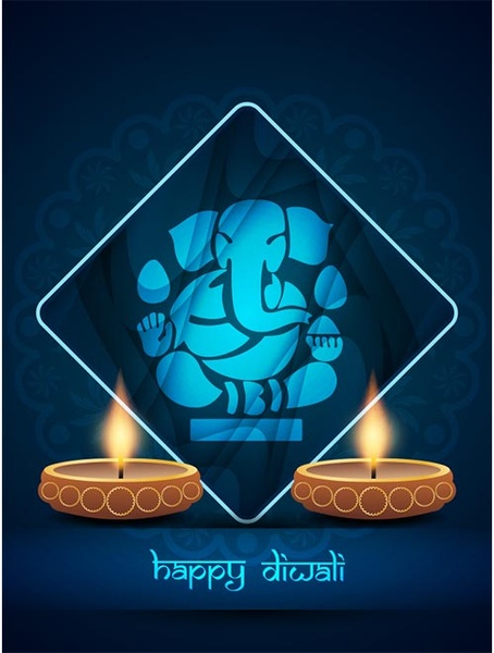 Free vector hindu ganesha lord happy diwali template Free vector in ...