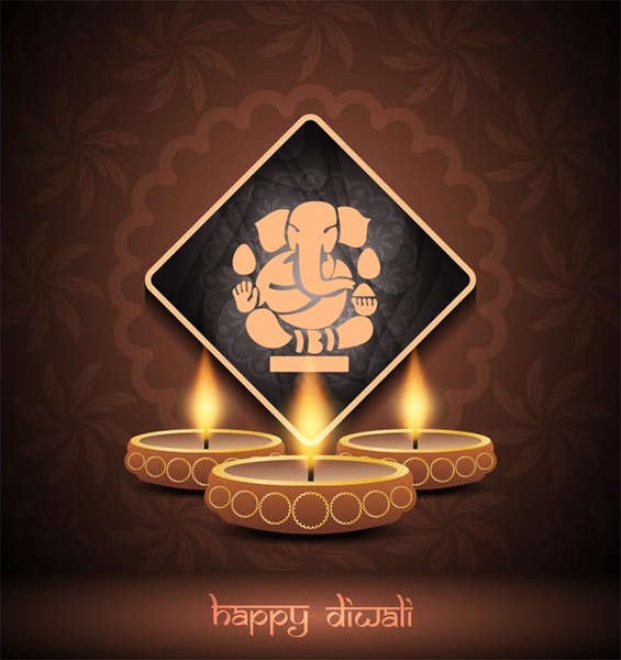 Free vector hindu lord ganesha diwali template Free vector in ...