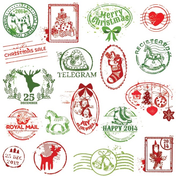 clipart christmas postage stamp - photo #10