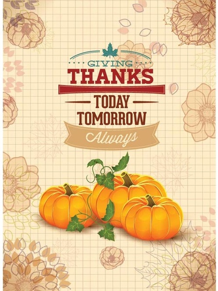 Free vector pumpkin happy thanksgiving poster template Free vector in