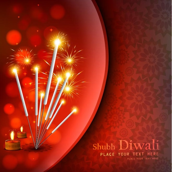 Free vector red pattern background happy diwali greeting card Free vector in Encapsulated