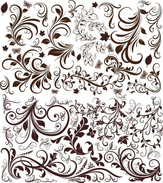 Free Vintage Wallpaper Backgrounds on Free Vector Retro Floral Elements Vector Floral   Free Vector For Free