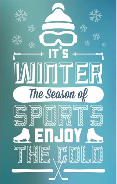 retro style winter sports poster template