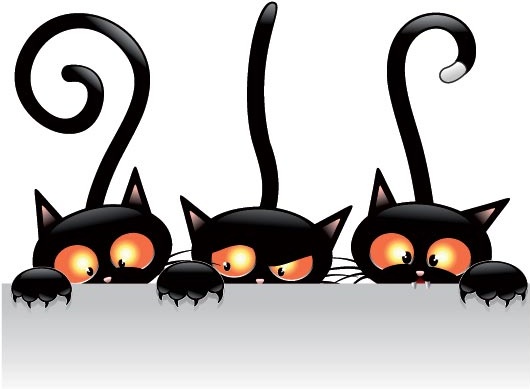 Download Free vector witch halloween cat holding card banner Free ...