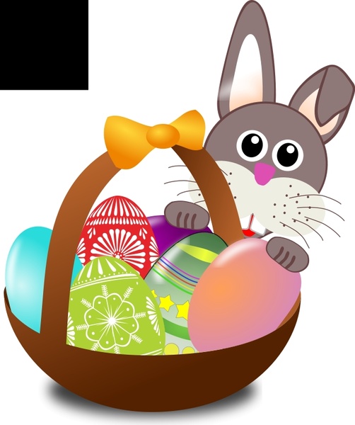 clip art easter basket. Funny bunny face with Easter